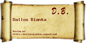 Dallos Bianka névjegykártya